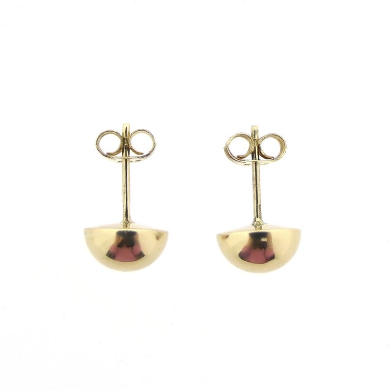 Image 4 of Gold stud earrings with round button
