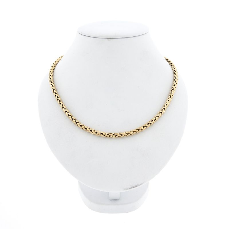 Image 1 of Gold foxtail link necklace