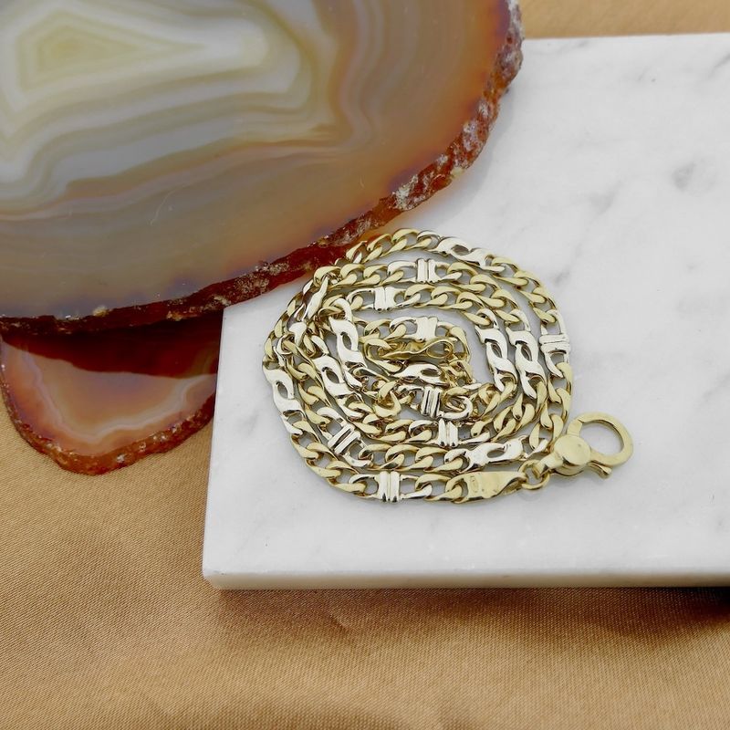Image 7 of Two-tone gold gourmet link chain
