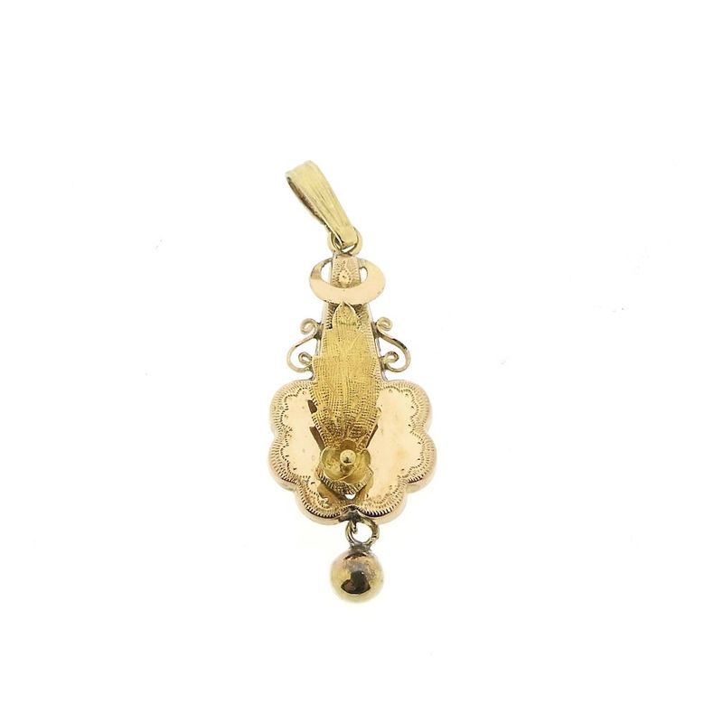 Image 1 of Two-tone gold pendant of a hat bell | Antique