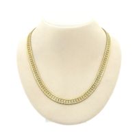 Gold herringbone link necklace