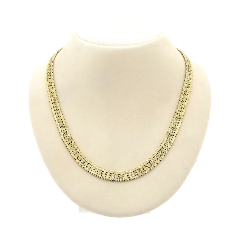 Image 1 of Gold herringbone link necklace