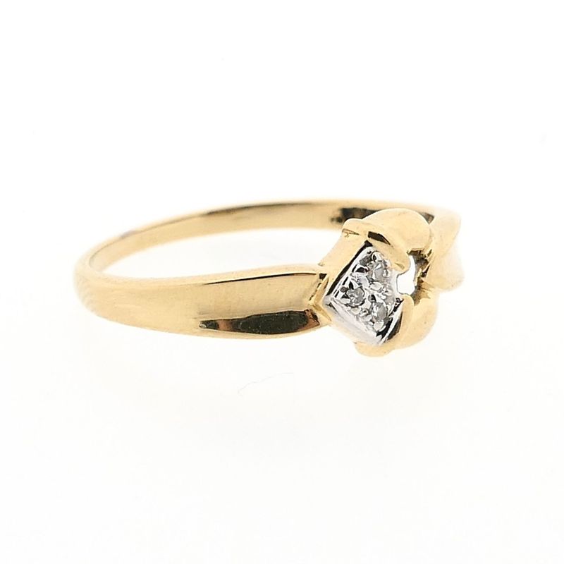 Afbeelding 7 van Gouden ring met diamanten; 0,015 ct. 