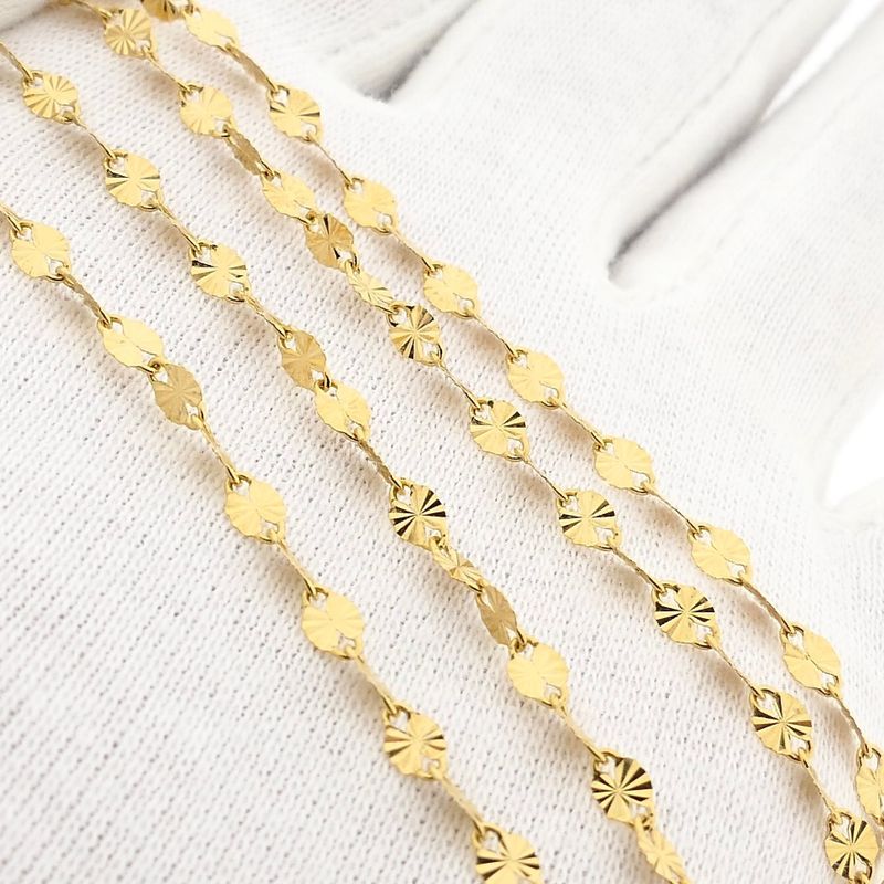 Image 7 of Gold Fantasy Link Necklace; 22 Karat; 45 cm