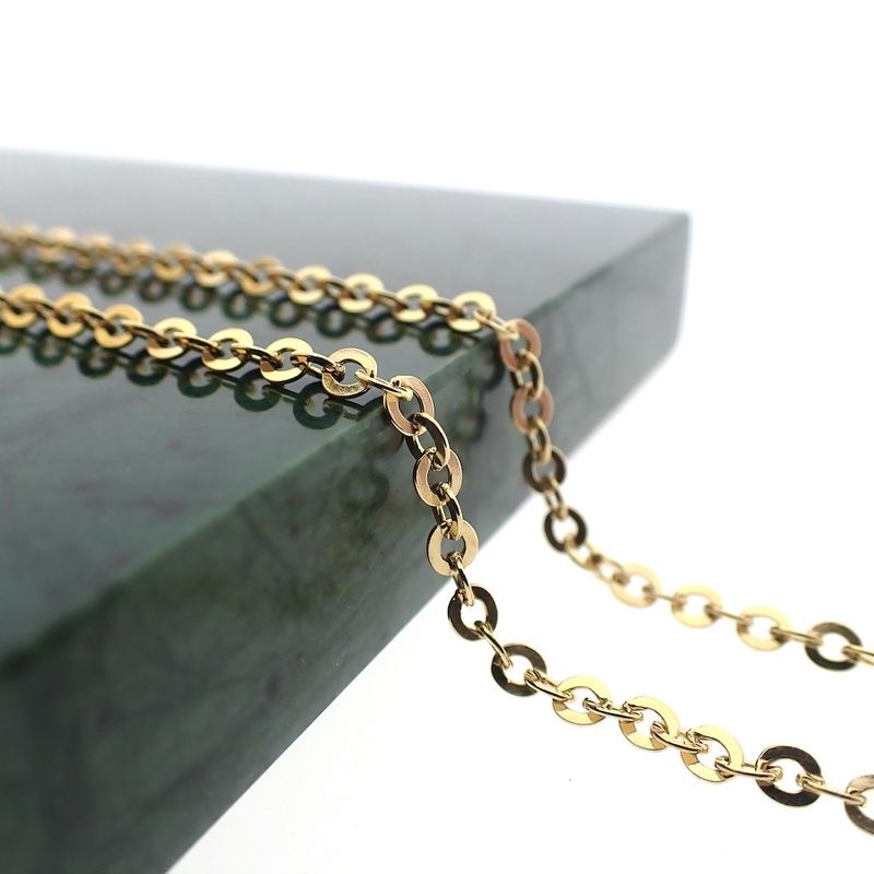 Image 9 of 18K Gold Flat Anchor Link Chain | 50cm
