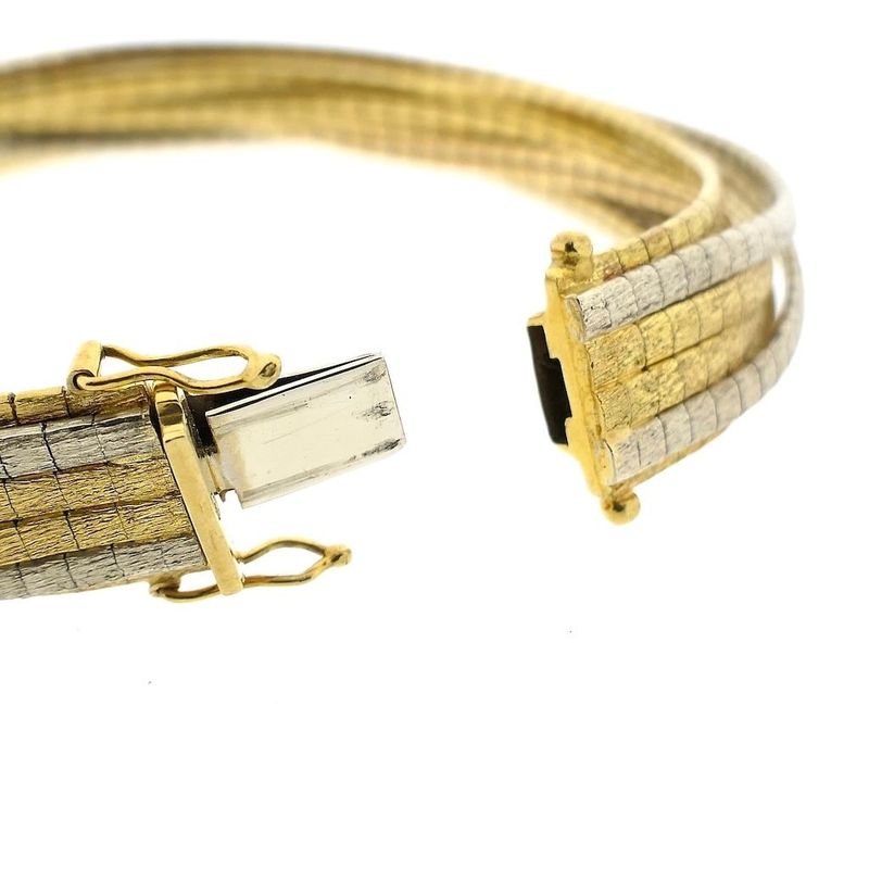Image 4 of Tricolor gold omega link bracelet