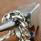 Image 3 of Silver gourmet bracelet with engraving; Men | 22 cm