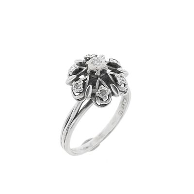 White gold ring set with rose-cut diamonds | 0.45 ct. Image 1 of White gold ring set with rose-cut diamonds | 0.45 ct.