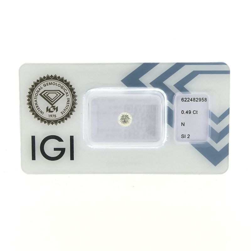 Image 1 of 0.49 ct. Brilliant cut diamond N/SI2 + IGI Certificate - Natural diamond