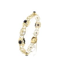 Antique gold boat bracelet with garnet