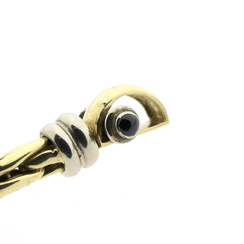 Image 6 of Gold foxtail link necklace with ruby ​​and onyx