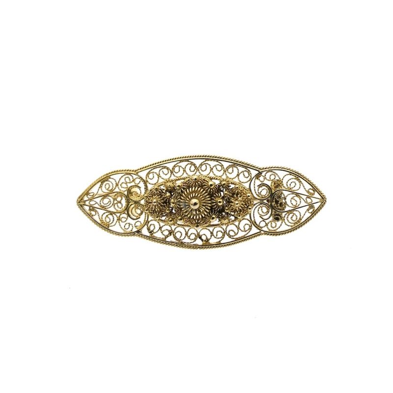 Image 1 of Vintage gold Zeeland button brooch | filigree technique