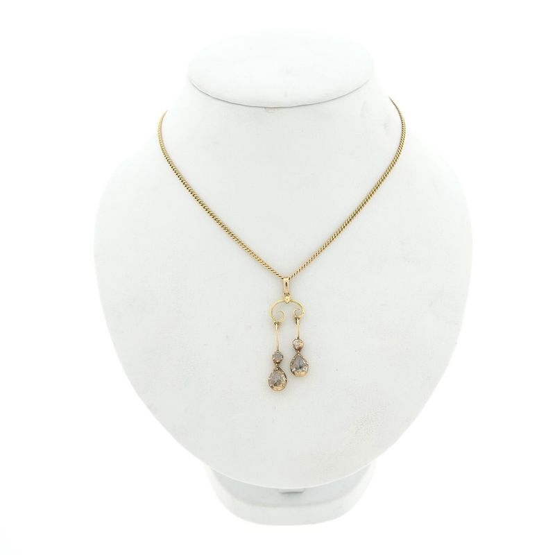 Image 3 of Gold pendant with diamonds; Approx. 0.50 ct.
