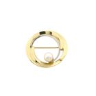 Image 1 of Bicolor brooch with cultured pearl; 8 karat