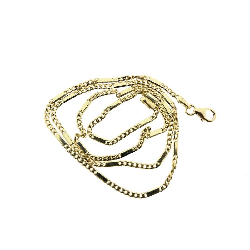 Image 4 of Gold closed Figaro link chain | 45 cm