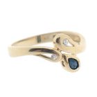 Image 5 of Gold ring with diamonds and sapphire | 0.04 ct.