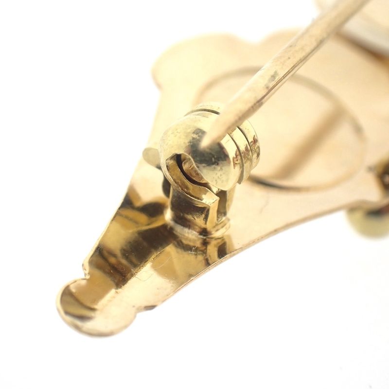 Image 7 of Vintage gold brooch with carnelian