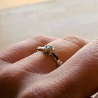 Image 10 of Bicolor gold ring with diamond; 0.05 ct.