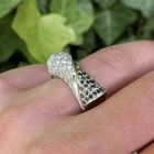 Image 7 of White gold pavé ring with black moissanite and diamonds; Approx. 1.08 ct.