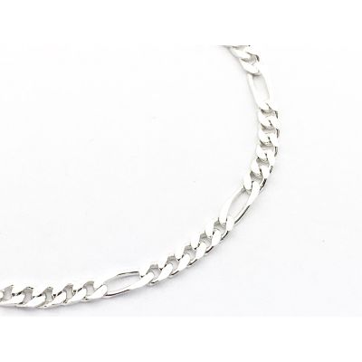 Image 2 of Silver bracelet; Figaro link | 19 cm
