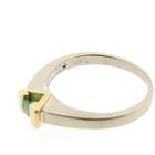 Image 6 of 18 carat bicolor gold ring set with emerald