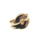 Image 5 of Bicolor gold stud earrings with zirconia