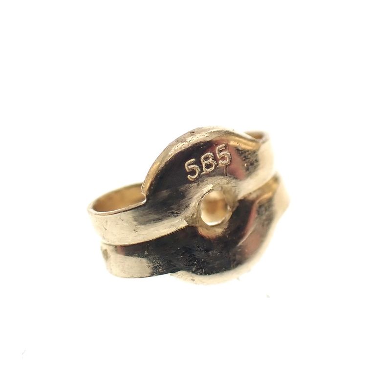 Image 5 of Bicolor gold stud earrings with zirconia