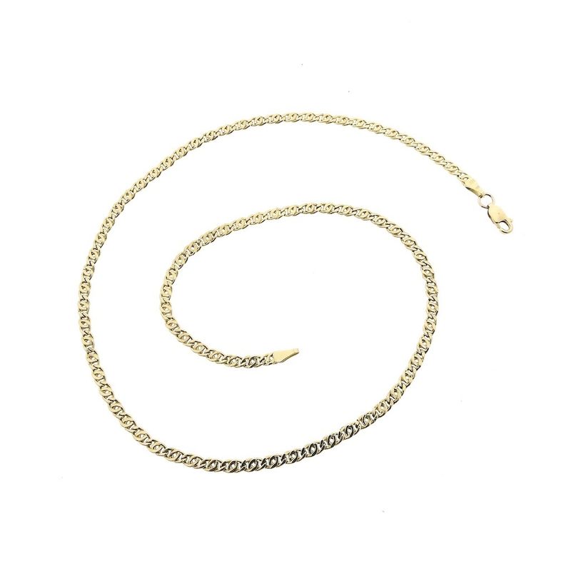 Image 6 of Gold flat gourmet link chain | 46 cm