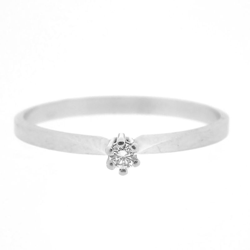 Image 6 of White gold solitaire ring with 0.04 ct diamond.