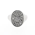 Image 7 of White gold oval signet ring with diamonds 0.86 ct.