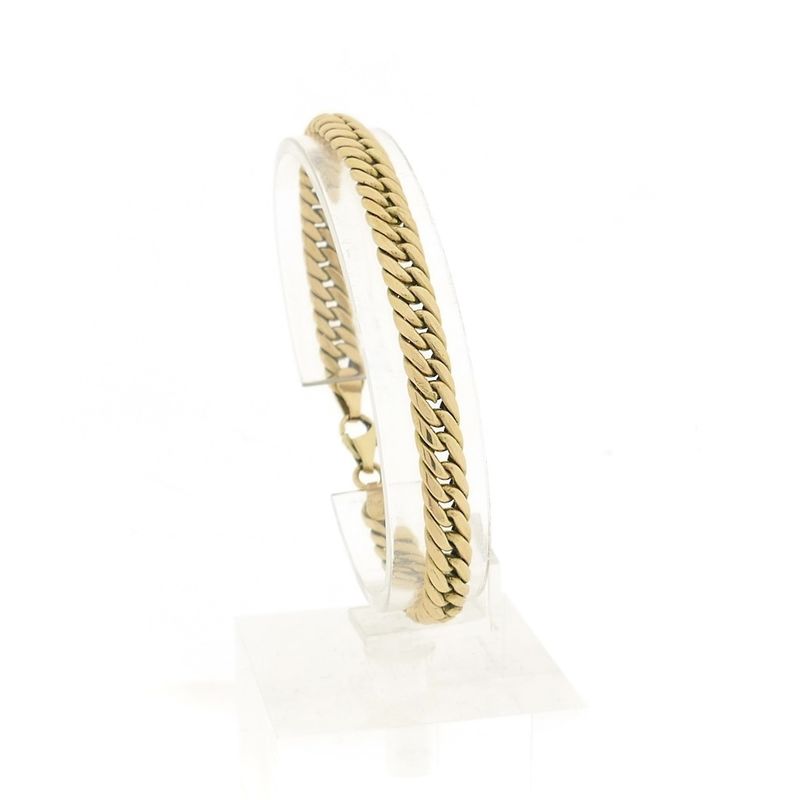 Image 1 of Gold flat gourmet link bracelet