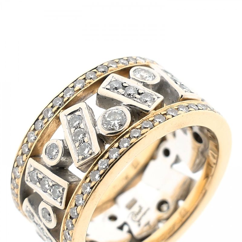 Image 3 of Two-tone gold ring with diamonds; Approx. 1.15 ct.