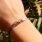 Image 2 of Forever Knots® Lilac Satin Bracelet with Silver Link