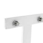 Image 3 of White gold solitaire stud earrings with diamond | 0.12 ct.