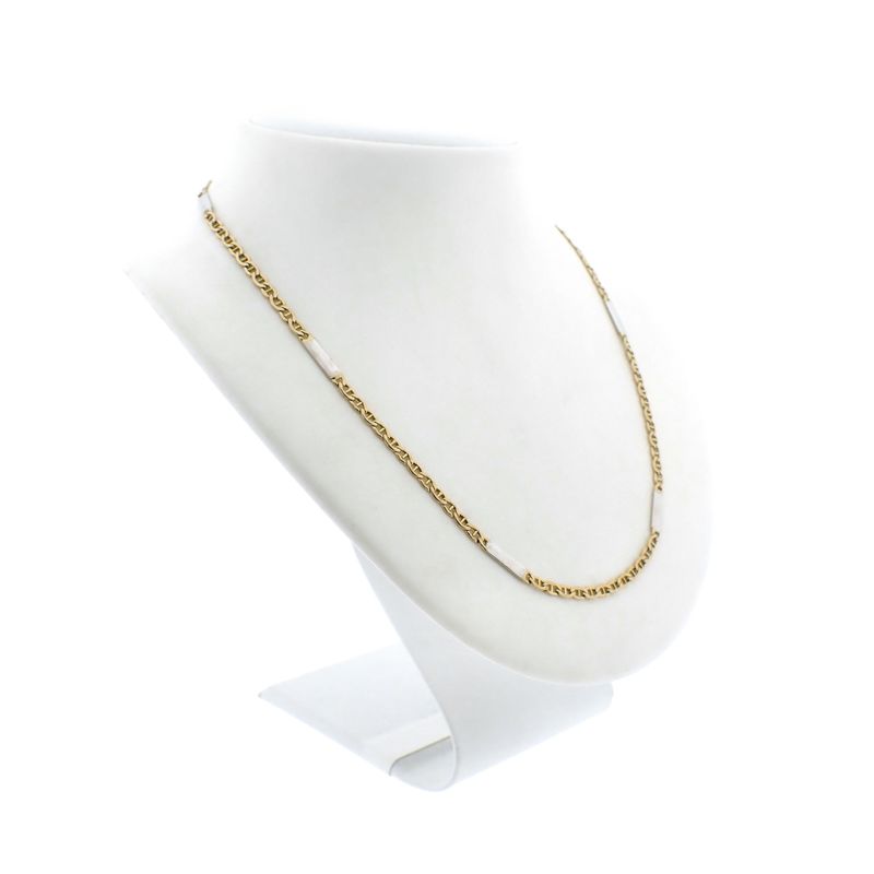 Image 6 of Two-tone gold navy link necklace | 51 cm