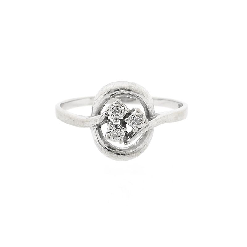 Afbeelding 3 van Witgouden ring met diamanten; 0,06 ct.