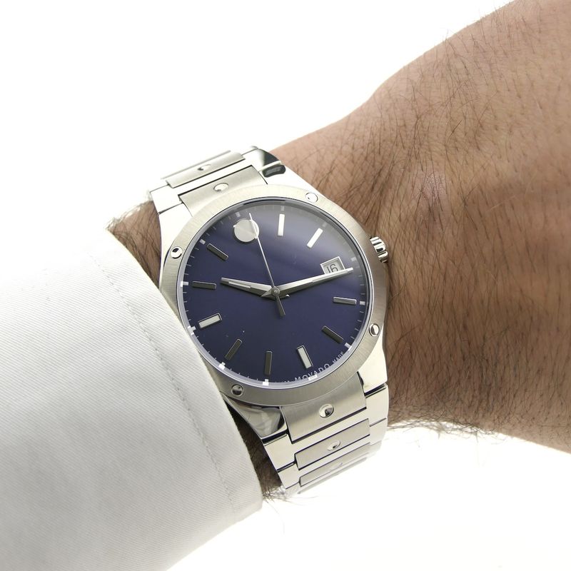 Image 14 of Movado SE; Quartz men's watch with blue dial; 0607513