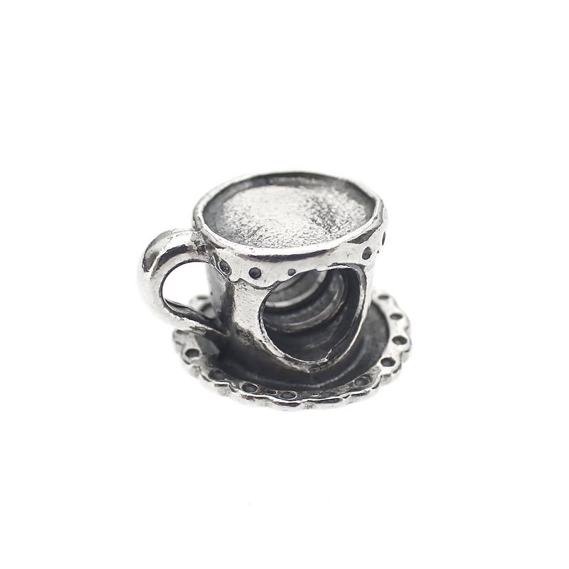 Image 1 of Pandora charm; Silver; Cup and saucer