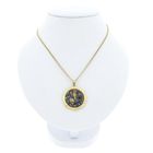 Image 7 of Gold vintage pendant of Mary and Jesus with colored enamel.