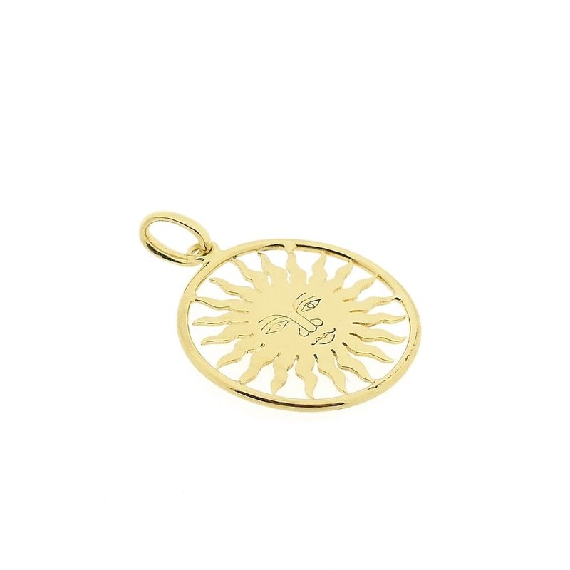 Image 3 of 18-karat gold pendant of a sun with a face | St. Moritz