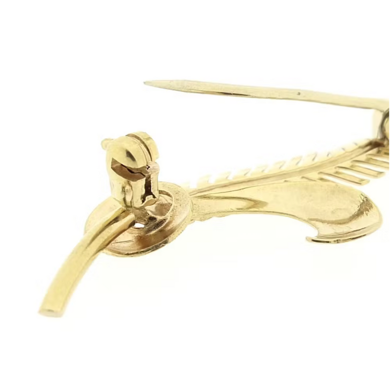 Image 6 of Gold feather brooch