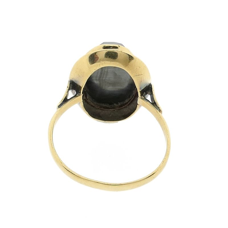 Image 5 of Gold ring with hematite