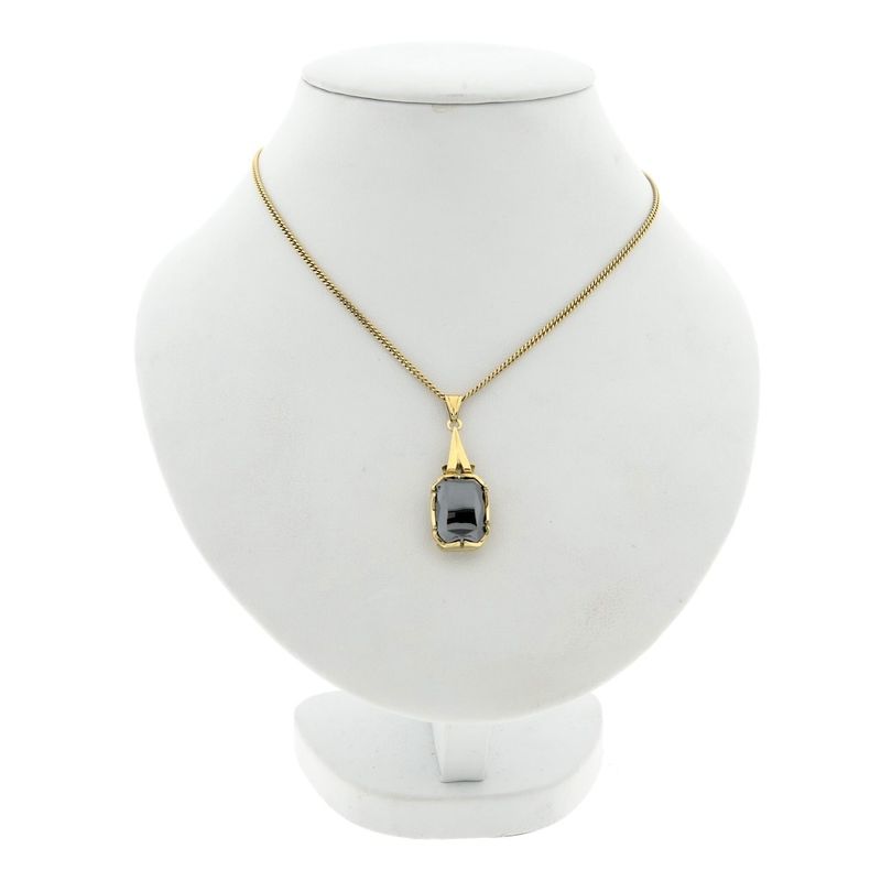 Image 3 of Vintage gold pendant with hematite