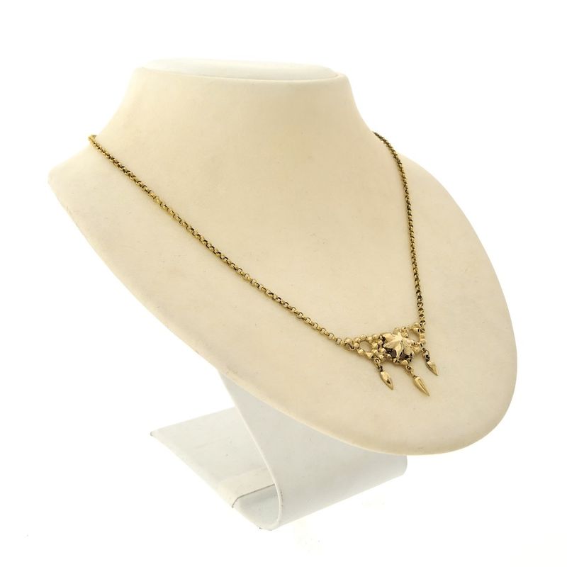 Image 6 of Gold jasseron link chain with fixed pendant