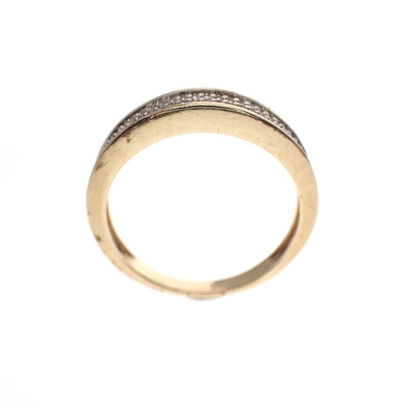 Image 3 of Gold pavé ring with diamond; 0.375 ct.