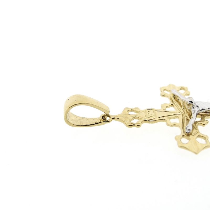Image 5 of Two-tone gold pendant of a cross with corpus | Antique