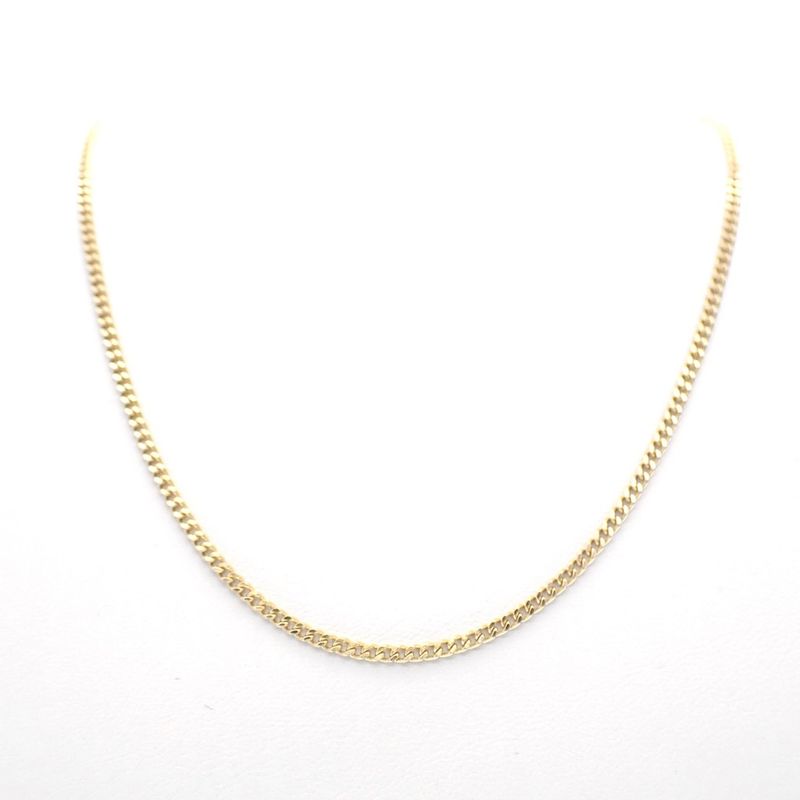 Image 3 of Gold thin gourmet link necklace | 45 cm