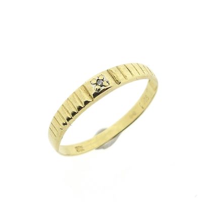 Image 1 of Gold solitaire ring with diamond | 0.01 ct.