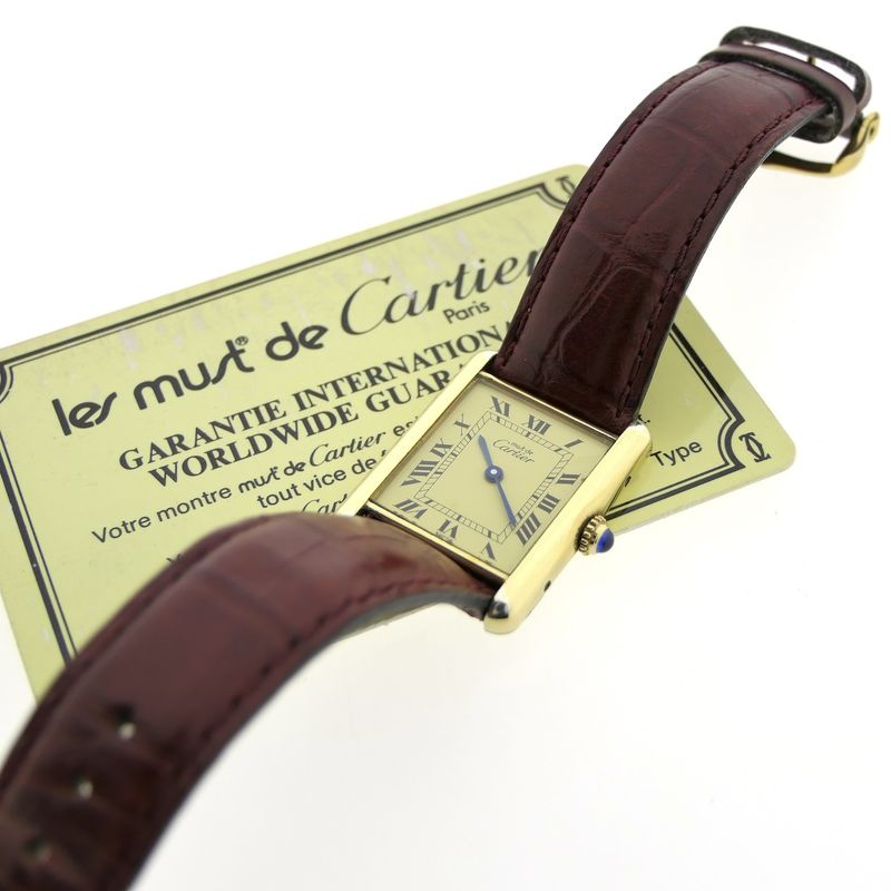 Image 4 of Cartier Tank 'Vermeil' 590005; Unisex horloge