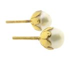 Image 7 of Vintage gold stud earrings with pearl